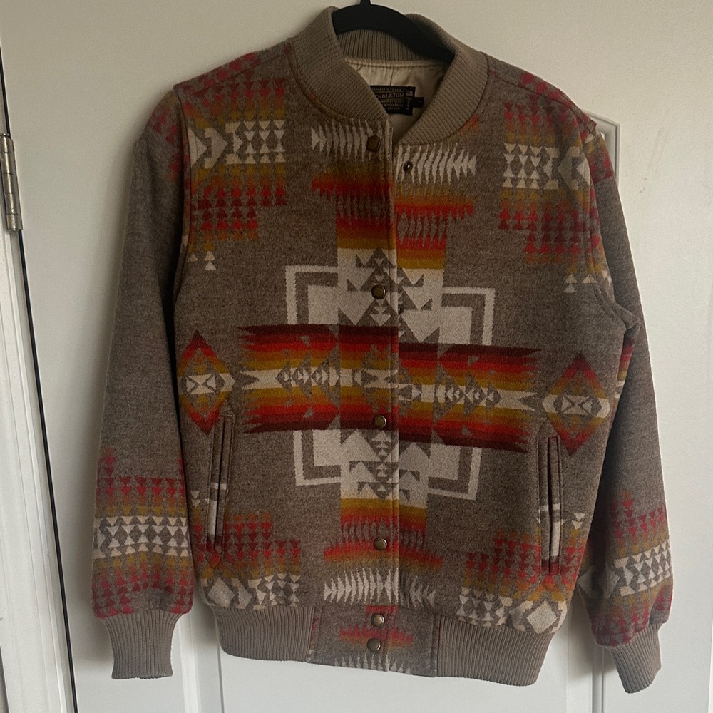 Pendleton Multicolor Geometric Wool Jacket - image 1